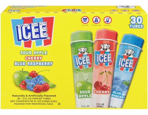 Variety Pack Freeze Tubes, 3 fl. oz., 30 pack Icee