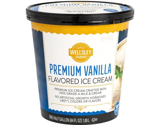 Premium Vanilla Ice Cream, 64 oz. Wellsley Farms