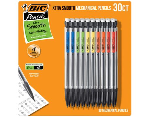 Xtra-Smooth Mechanical Pencils with Erasers, 30 count BIC