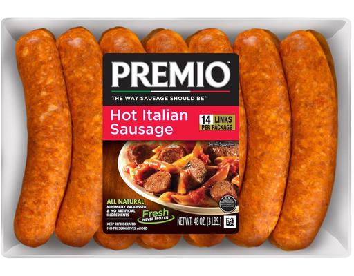 Hot Italian Sausage Links, 12 count Premio
