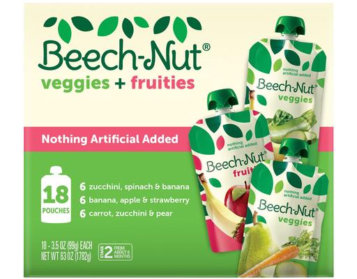 Veggies and Fruities Stage 2 Baby Food Variety Pack, 35 oz., 18 pack Beech-Nut
