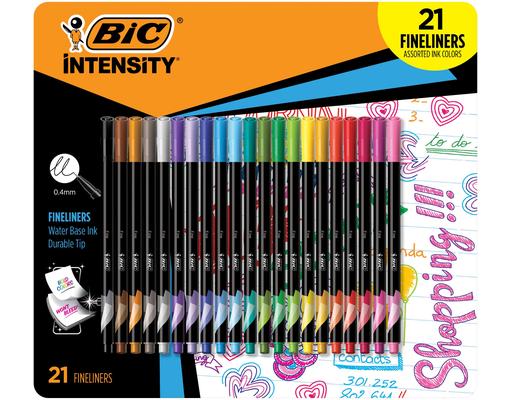 Intensity Fineliner Color Collections Fine Tip Assorted Color Pens, 21 count BIC
