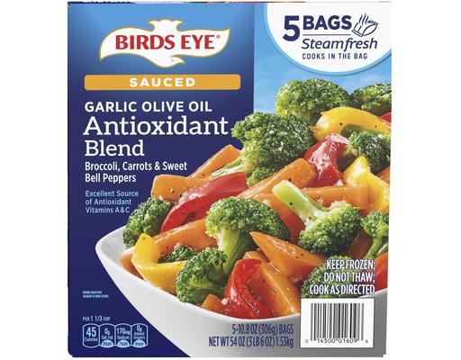 Steamfresh Sauced Garlic Olive Oil Antioxidant Blend Vegetables, 10.8 oz., 5 pack Birds Eye