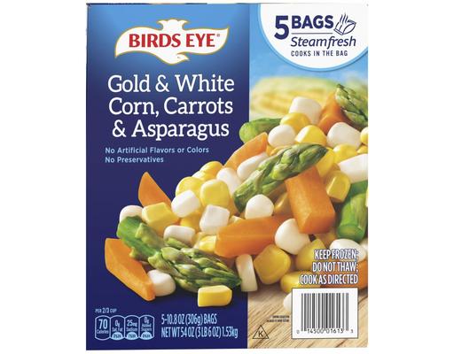 Steamfresh Corn, Carrots & Asparagus, Mixed Vegetables, 10.8 oz., 5 pack Birds Eye