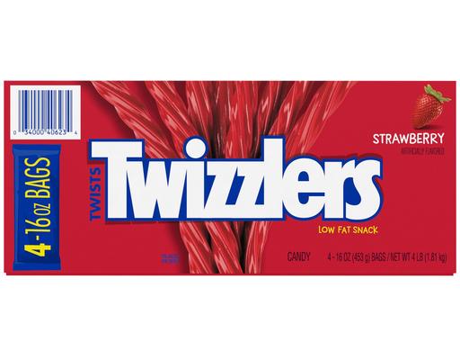 Twists Strawberry Chewy Candy Bags, 16 oz., 4 pack Twizzlers