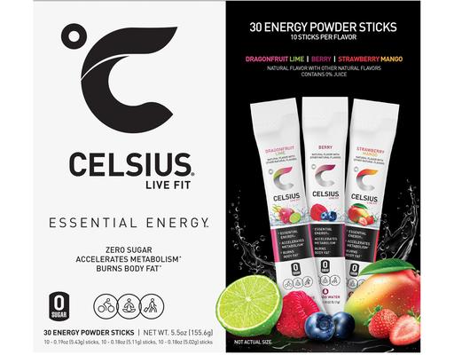 On-the-Go Energy Powder Sticks, 30 count Celsius