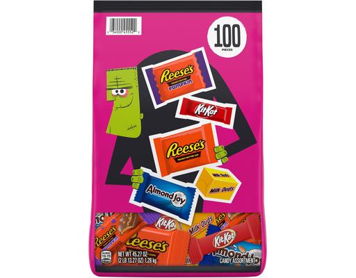 Assorted Flavored, Halloween Candy Bulk Bag, 100 count Hershey
