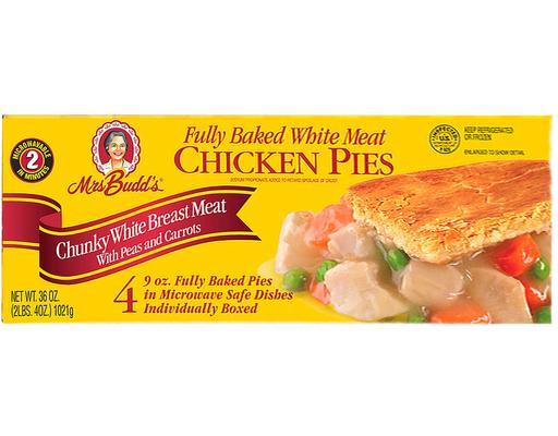 Chicken Pie, 9 oz., 4 pack Mrs. Budd's