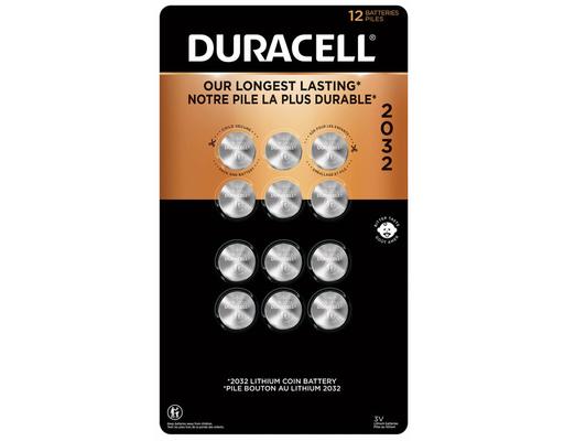 Lithium 2032 Coin Batteries, 12 count Duracell
