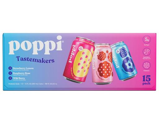 Prebiotic Soda Tastemakers Variety 12 fl. oz., 15 pack Poppi