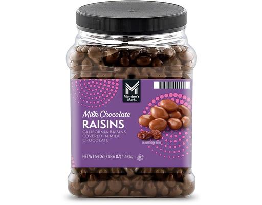 Milk Chocolate Raisins, 54 oz. Member's Mark