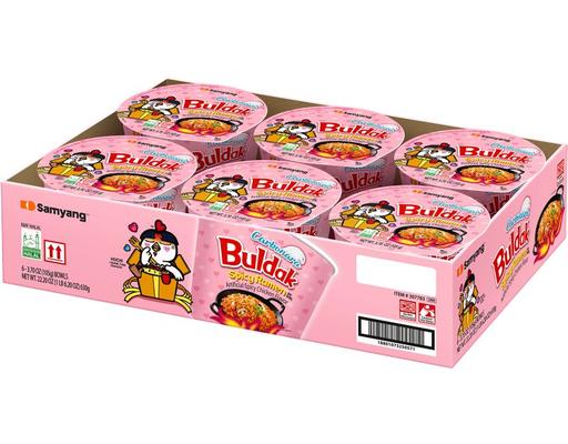 Carbonara Spicy Chicken Ramen Bowl, 3.7 oz., 6 pack Samyang Buldak