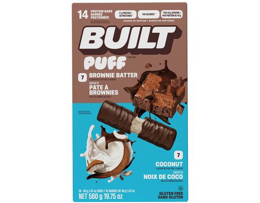 Puff Protein Bars, Variety Pack, 1.41 oz, 14 pack Built