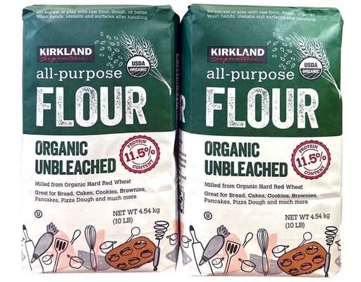 Organic Unbleached All Purpose Flour, 10 lbs, 2 count Kirkland Signature