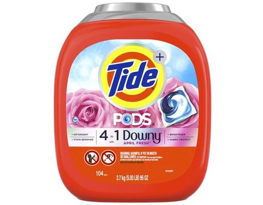 Pods with Downy Laundry Detergent Pods, April Fresh, 104 count Tide