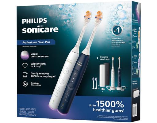 Professional Clean Plus Rechargeable Electric Toothbrush, 2 Pack Philips Sonicare