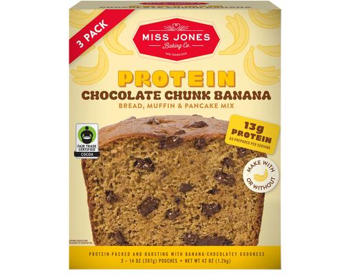 Banana Protein Mix, 3 pack, 14 oz each Miss Jones Baking Company