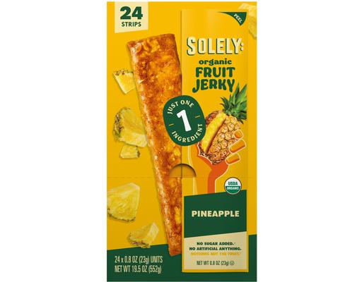 Organic Fruit Jerky Pineapple 24 count, 0.8 oz Solely