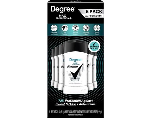 Max Protection+, Antiperspirant Deodorant, 6 pack, 2.6 oz. Degree