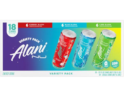 Energy Drink Slush Variety Pack, 18 Count, 12 oz Cans Alani Nu