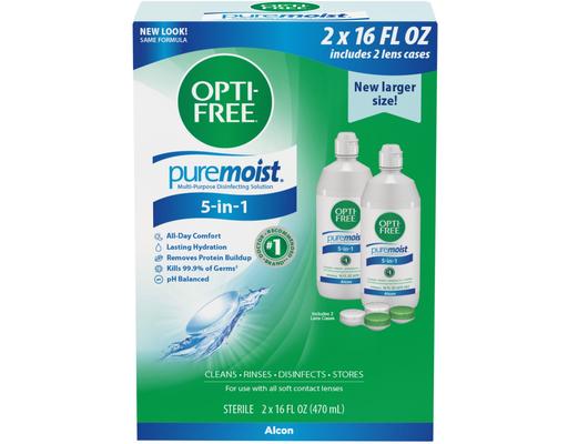 PureMoist Multi-Purpose Solution 2 pack, 16 oz Opti-free