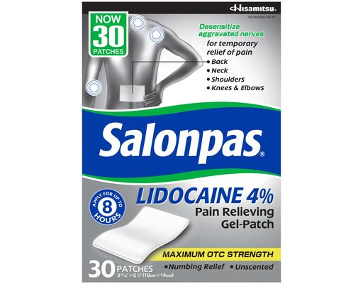 Lidocaine 4% Pain Relieving Patch 30 Count Salonpas