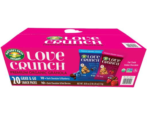 Love Crunch Premium Granola Variety Pack, 20 Grab & Go Snack Packs, 38.8 ounce Nature's Path Organic