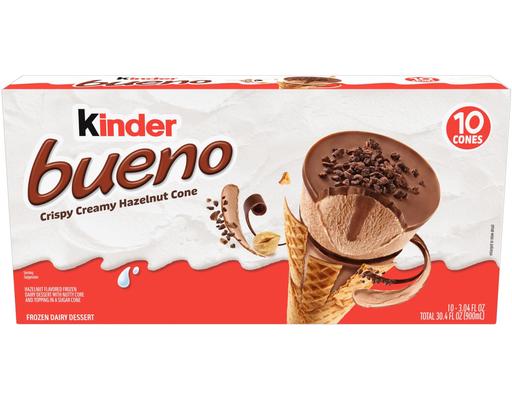 Bueno Hazelnut Cone Frozen Dessert, 10 count Kinder