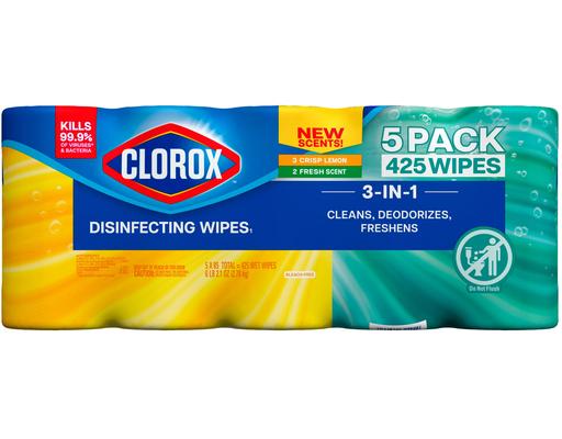 Disinfecting Wipes, Variety Pack, 85 Count, 5 Pack Clorox