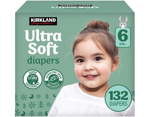 Ultra Soft Diapers Size 6, 132 count Kirkland Signature