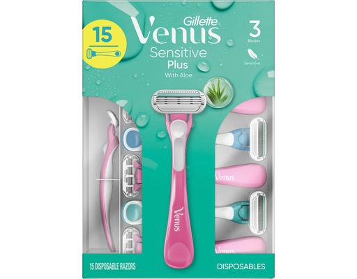 Venus Sensitive Plus Disposable Razors, 15 count Gillette