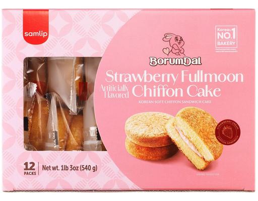 Strawberry Fullmoon Chiffon Cake 19.04 oz, 1.19 pound Samlip