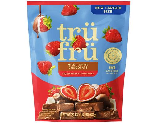 Milk & White Chocolate Strawberries 24 ounce Tru Fru