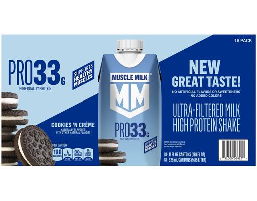 Cookies 'N Crème Protein Shake 11 fl ounce, 18 pack Muscle Milk