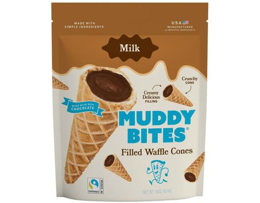 Milk Chocolate Filled Waffle Cones, 16 oz Muddy Bites