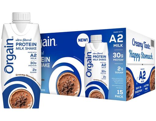 A2 Ultra-filtered Protein Milk Shake, Chocolate, 11 fl oz, 15 pack Orgain