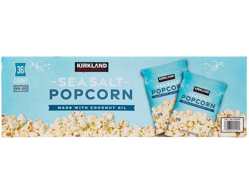 Sea Salt Popcorn With Coconut Oil, 36 count, 0.65 oz Kirkland Signature