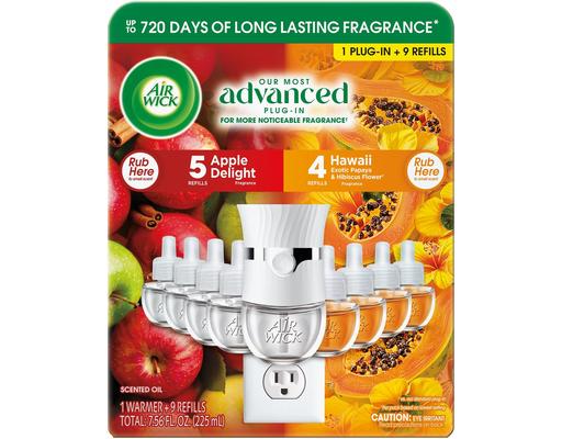 Scented Oils 1 Warmer, Apple, Hawaiian Bliss, 9 refills, 1 pack Air Wick