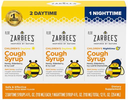 Children's Cough Syrup 8 ounce Day + 4 ounce Night Zarbee's