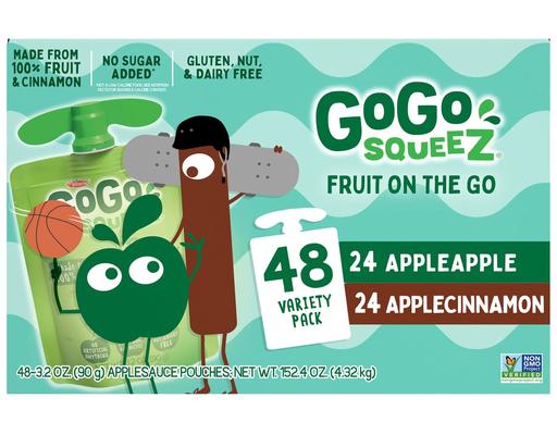 Applesauce Variety 48 count, 3.2 ounce pouches Gogo Squeez
