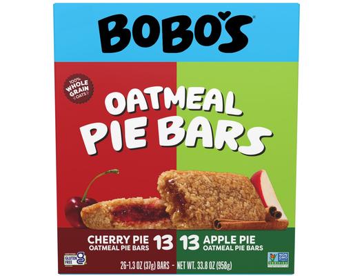 Apple & Cherry Pie Oatmeal Pie Bars, 26 count, 1.3 oz Bobo's