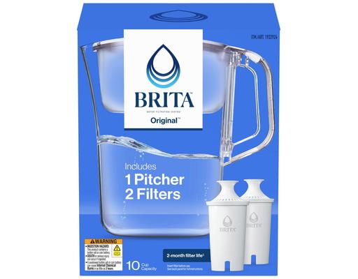 Champlain Water Pitcher with 2 Filters, 10 cup Brita