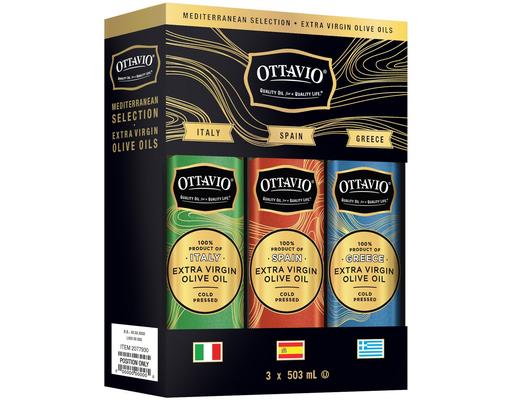 Extra Virgin Olive Oil Mediterranean Selection, 3 count, 17 ounce Ottavio