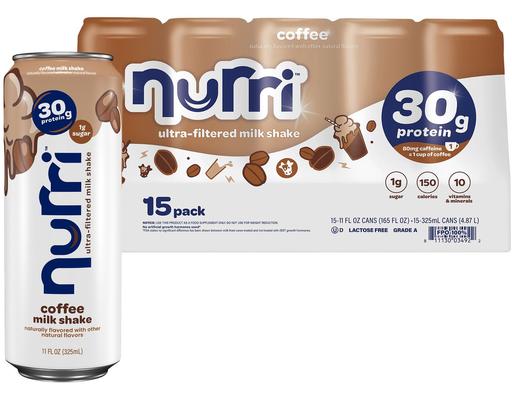 30g Protein Shake, Coffee, 11 fl oz, 15 pack Nurri