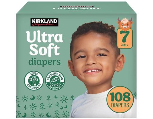 Ultra Soft Diapers, Size 7, 108 count Kirkland Signature