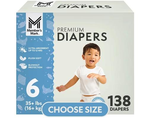 Premium Baby Diapers, Size 6, 138 count Member's Mark