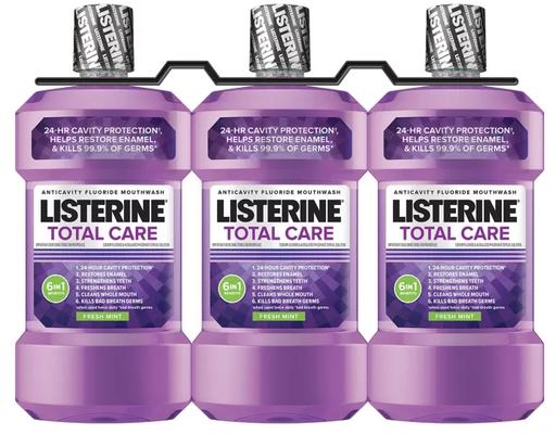 Total Care Anticavity Mouthwash, Fresh Mint, 33.8 fl oz (3-pk) Listerine