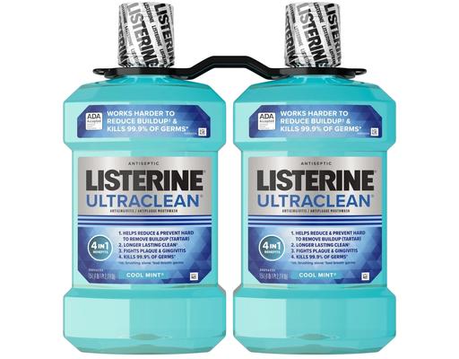 UltraClean  Mouthwash, Cool Mint, 50.7 fl oz, 2 pack Listerine