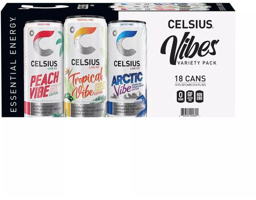 Live Fit Energy Drinks, Vibe, 12 fl oz (18-pk) Celsius