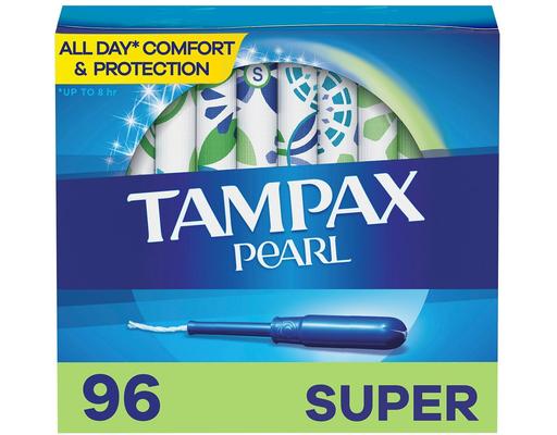 Pearl Super Tampons, Unscented, 96 count TAMPAX